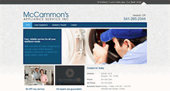 Desktop Screenshot of mccammonsapplianceservice.com