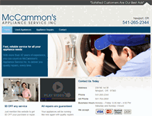 Tablet Screenshot of mccammonsapplianceservice.com